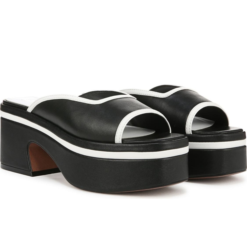 Sarto Franco Sarto Leather Platform Sile On Comfy Sandals - Picture 3 of 14